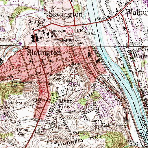 Topographic Map of Fairview Cemetery, PA