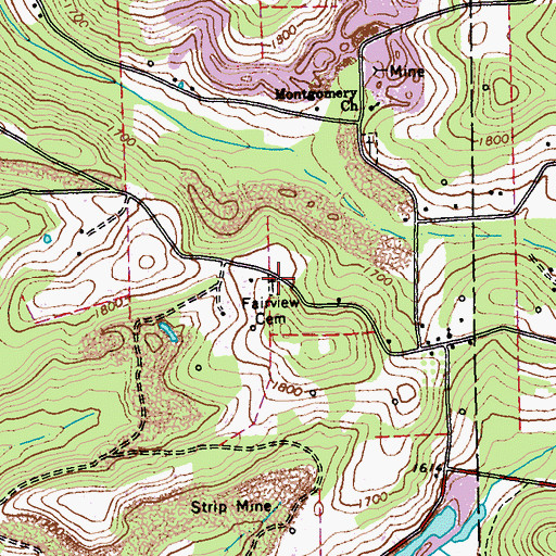 Topographic Map of Fairview Cemetery, PA