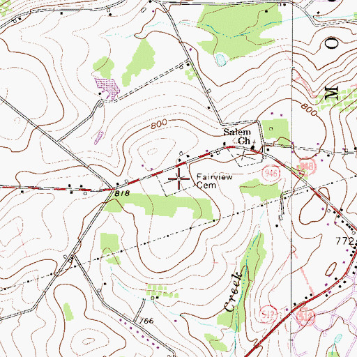 Topographic Map of Fairview Cemetery, PA
