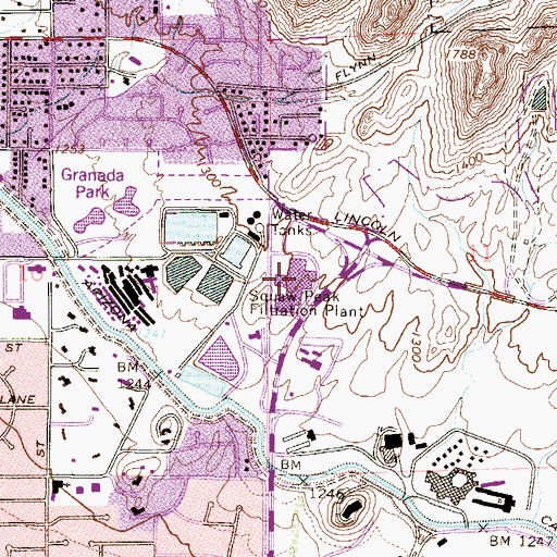 Topographic Map of Squaw Peak Filtration Plant, AZ