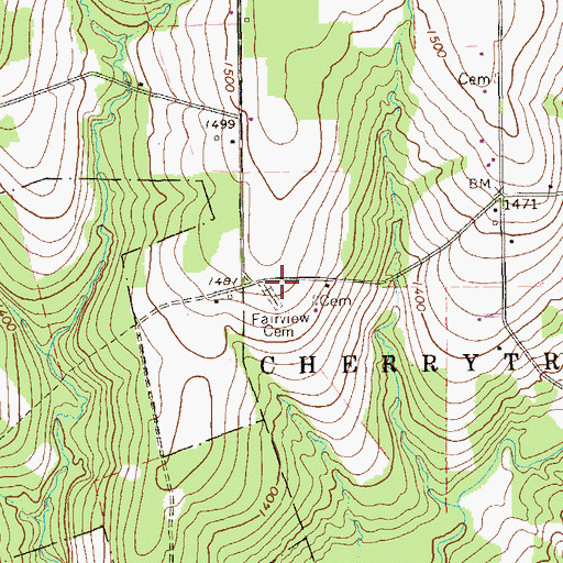 Topographic Map of Fairview Cemetery, PA