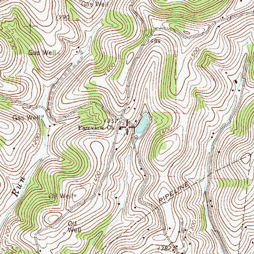 Topographic Map of Fairview Church, PA