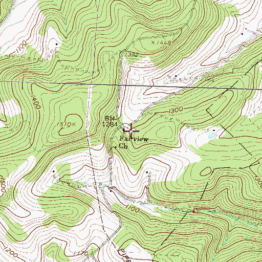 Topographic Map of Fairview Church, PA