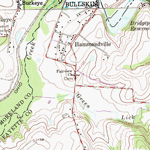 Topographic Map of Fairview Church Cemetery, PA