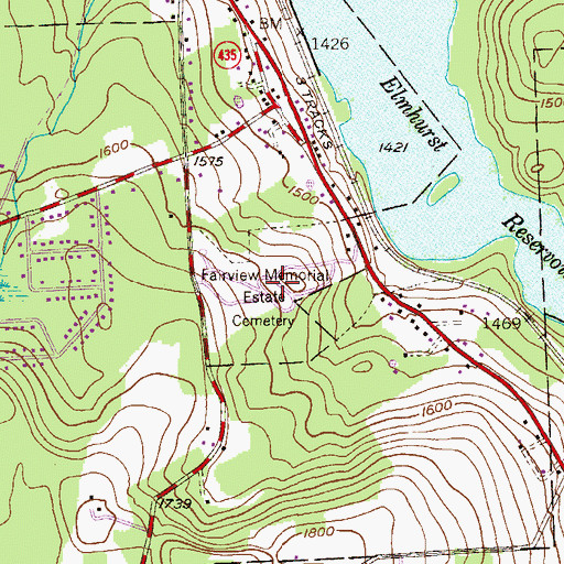 Topographic Map of Fairview Memorial Estate, PA