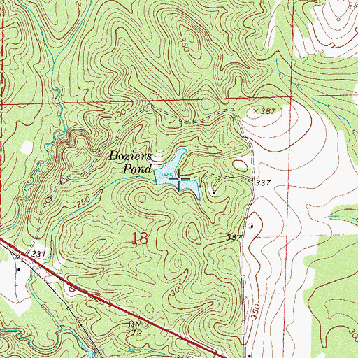 Topographic Map of Doziers Pond, AL