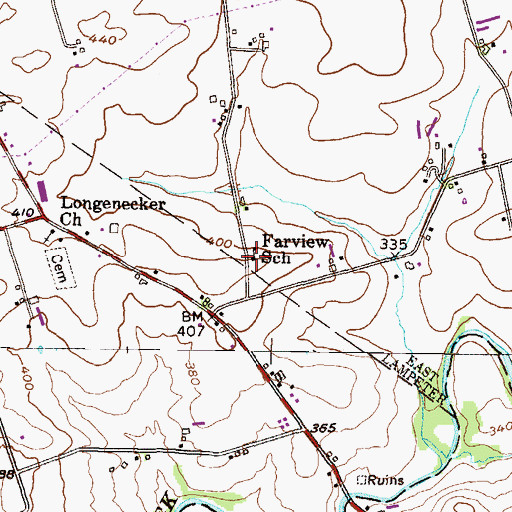 Topographic Map of Fairview School, PA