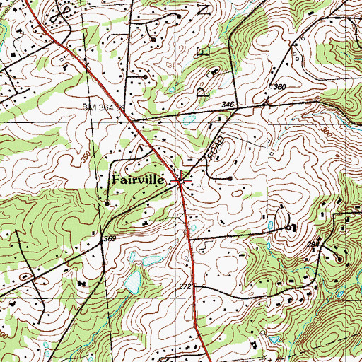 Topographic Map of Fairville, PA