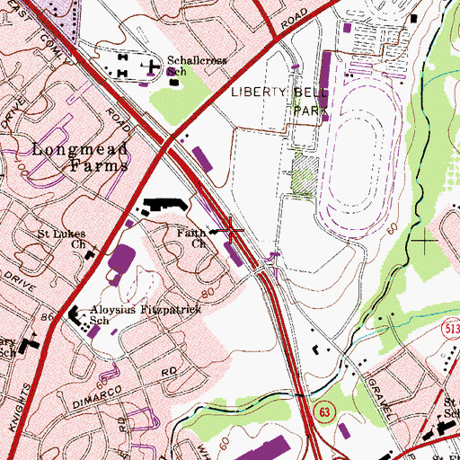 Topographic Map of Faith Church, PA