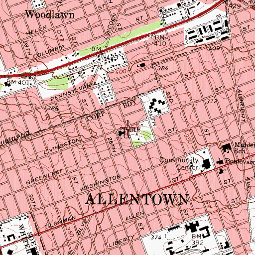 Topographic Map of Faith Church, PA