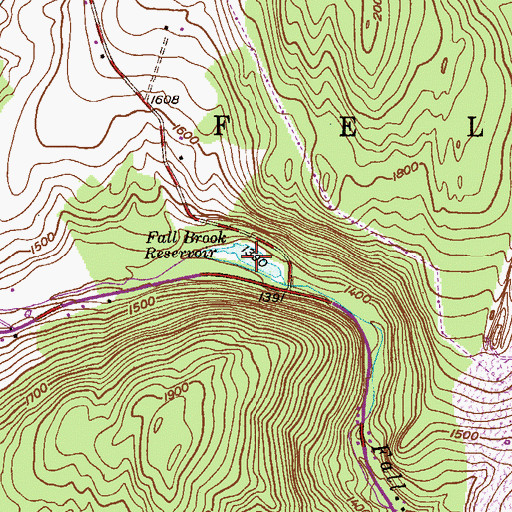 Topographic Map of Fall Brook Lake, PA