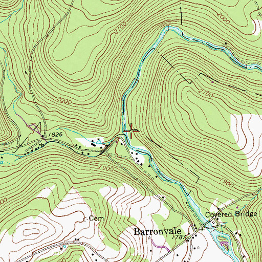 Topographic Map of Fall Creek, PA