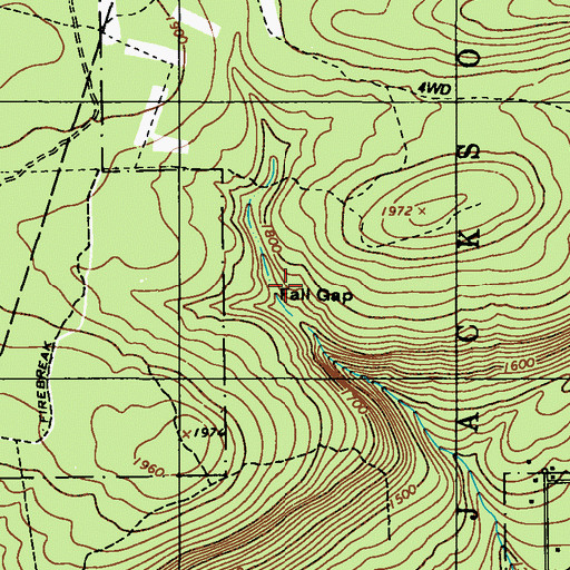 Topographic Map of Fall Gap, PA