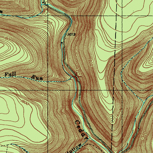 Topographic Map of Fall Run, PA