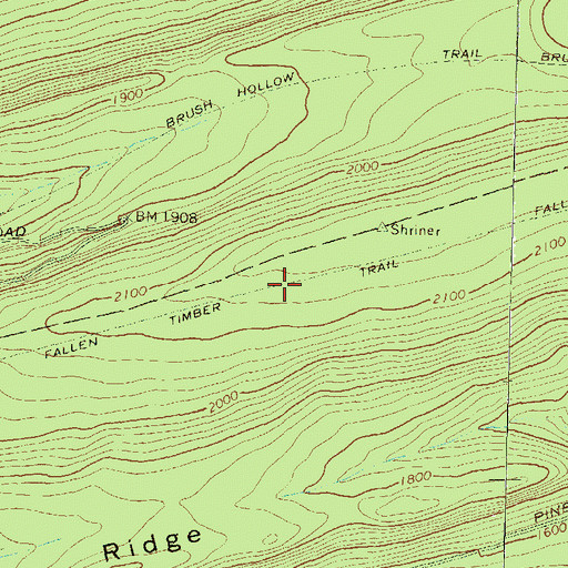 Topographic Map of Fallen Timber Trail, PA
