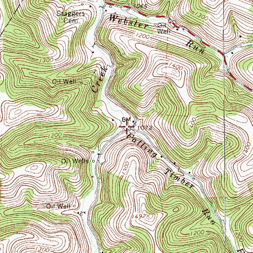 Topographic Map of Falling Timber Run, PA