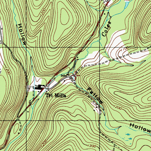 Topographic Map of Fallow Hollow, PA