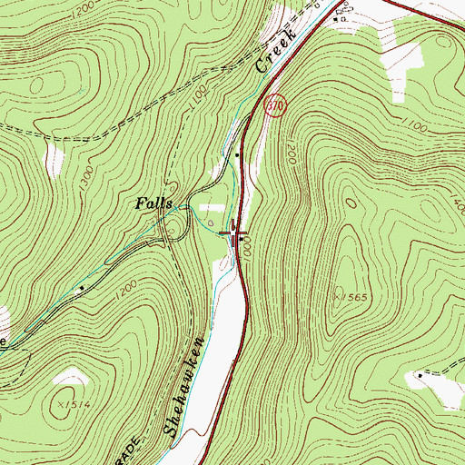Topographic Map of Falls Creek, PA