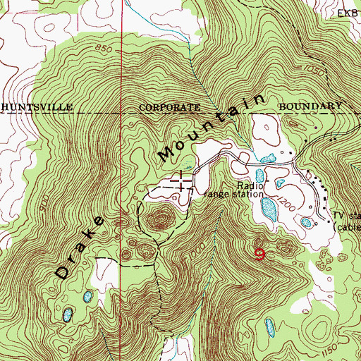 Topographic Map of Drake Mountain, AL