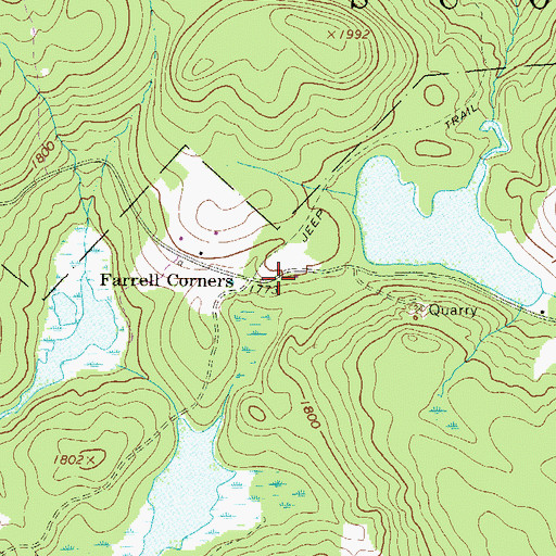 Topographic Map of Farrell Corners, PA