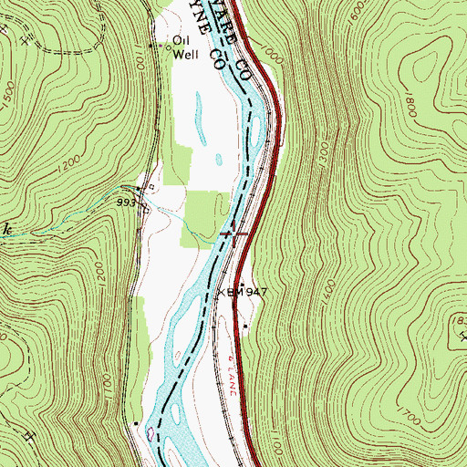 Topographic Map of Faulkner Brook, PA
