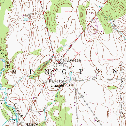 Topographic Map of Fayette, PA