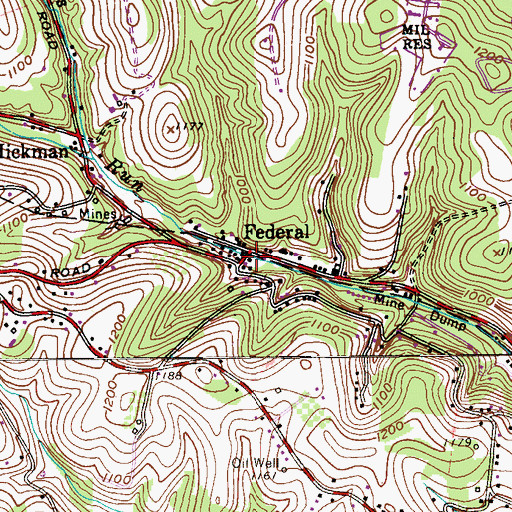 Topographic Map of Federal, PA