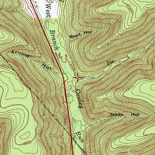 Topographic Map of Fee Run, PA