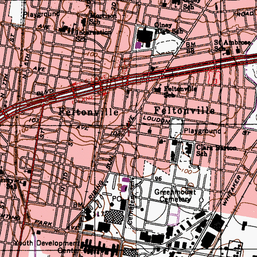 Topographic Map of Feltonville, PA
