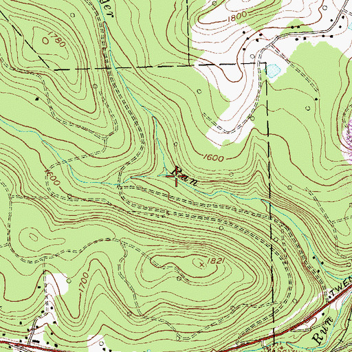 Topographic Map of Fenton Run, PA
