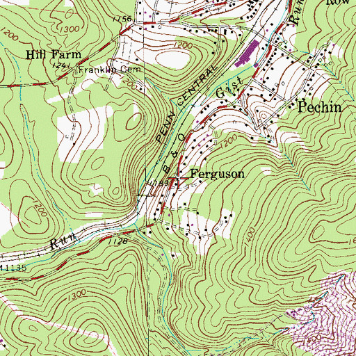 Topographic Map of Ferguson, PA