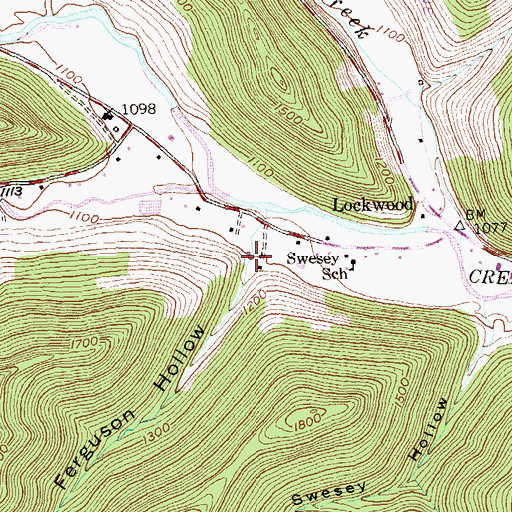 Topographic Map of Ferguson Hollow, PA