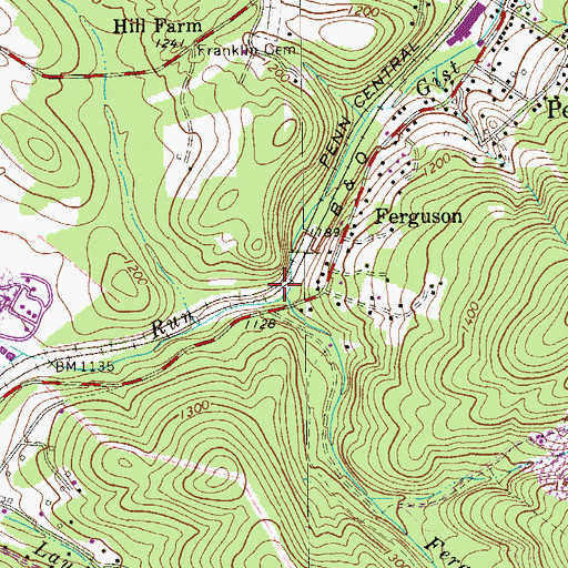Topographic Map of Ferguson Run, PA