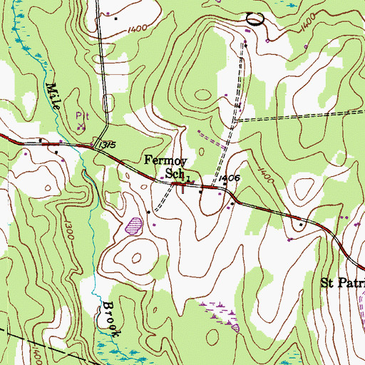 Topographic Map of Fermoy School, PA