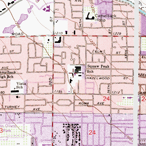 Topographic Map of Biltmore Preparatory Academy, AZ