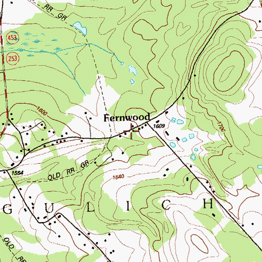 Topographic Map of Fernwood, PA