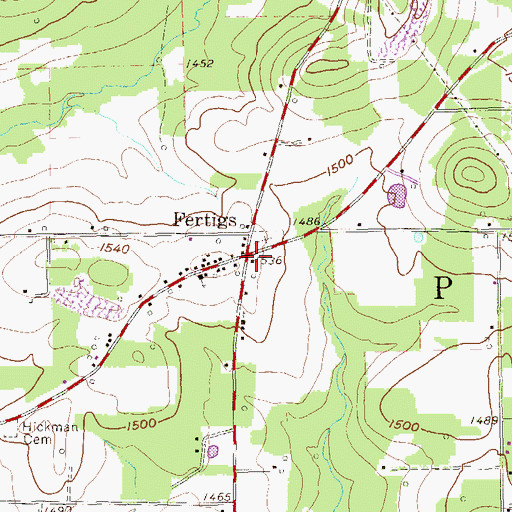 Topographic Map of Fertigs, PA