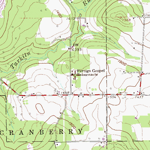 Topographic Map of Fertigs Gospel Tabernacle, PA