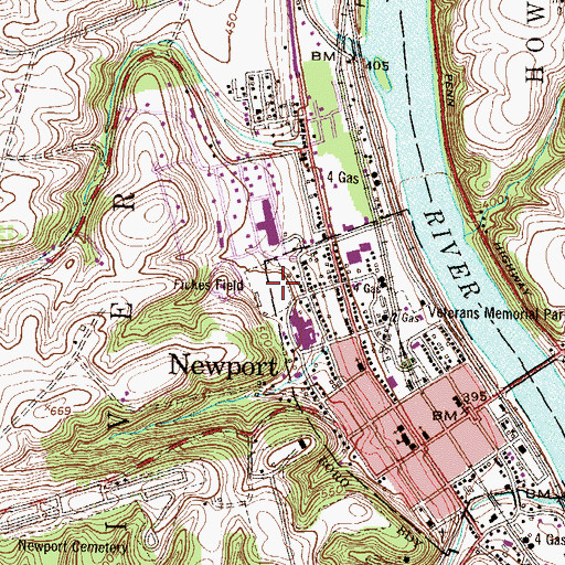 Topographic Map of Fickes Field, PA