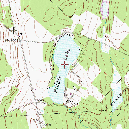 Topographic Map of Fiddle Lake, PA