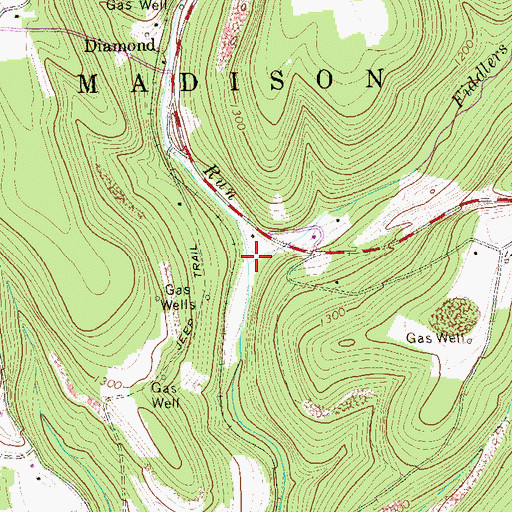 Topographic Map of Fiddlers Run, PA