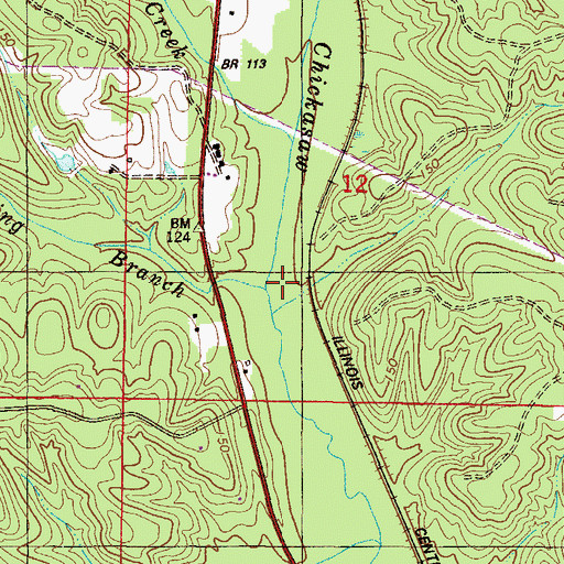 Topographic Map of Drinking Branch, AL