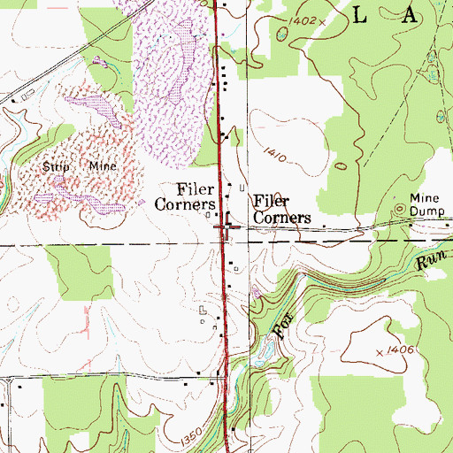 Topographic Map of Filer Corners, PA
