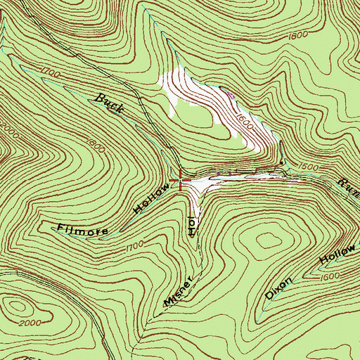 Topographic Map of Filmore Hollow, PA