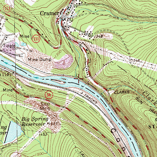 Topographic Map of Findley Run, PA