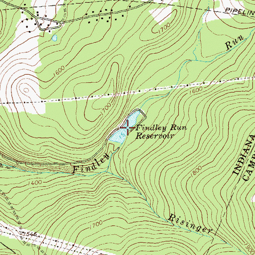 Topographic Map of Findley Run Reservoir, PA