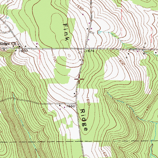 Topographic Map of Fink Ridge, PA