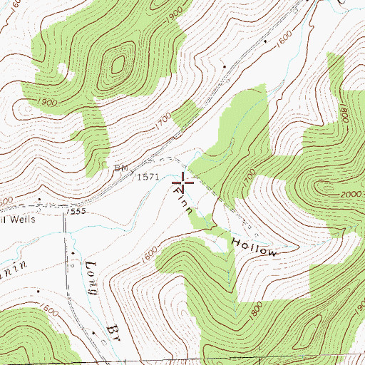 Topographic Map of Finn Hollow, PA