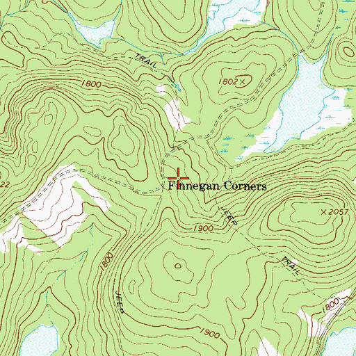 Topographic Map of Finnegan Corners, PA