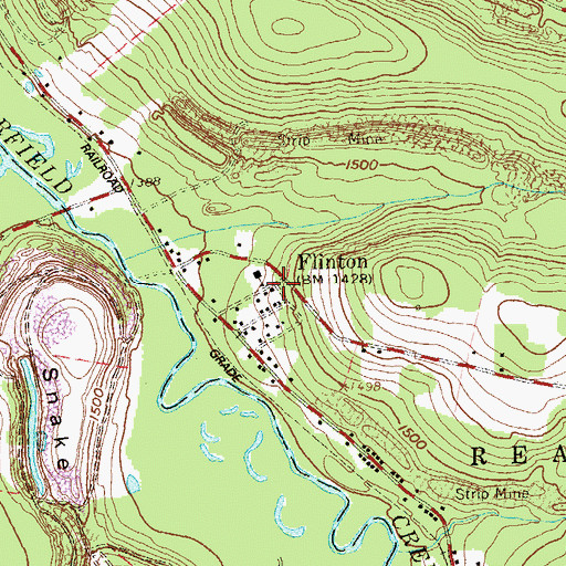 Topographic Map of Flinton, PA